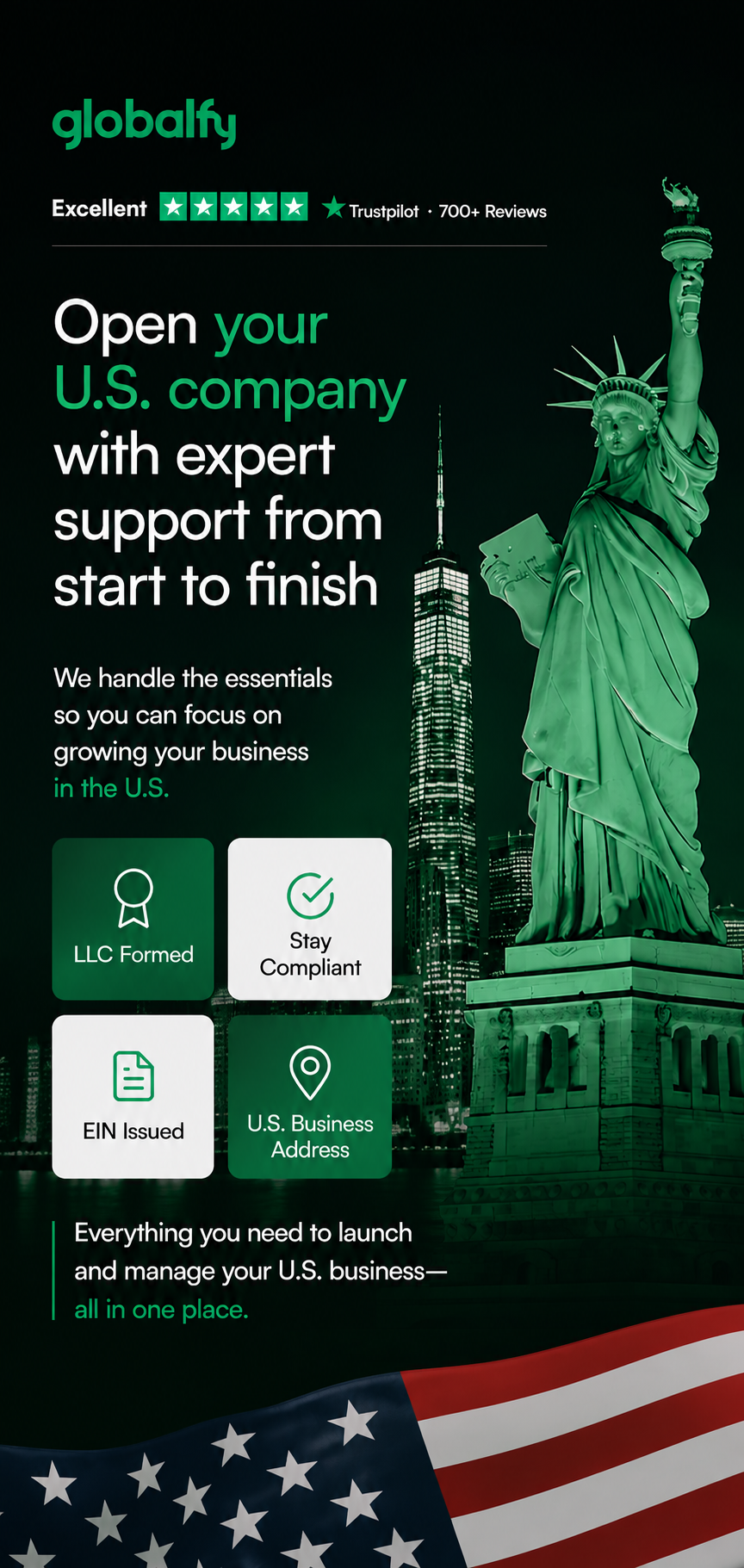 Globalfy - English Facebook ad: Open Your U.S. Company