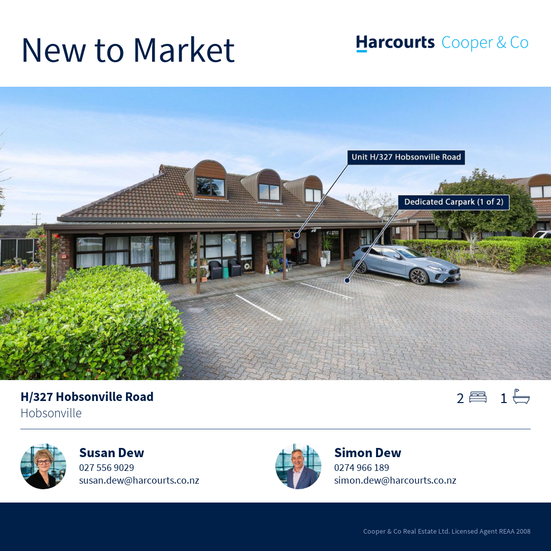 Simon and Susan Dew Facebook ad: H/327 Hobsonville Road, Hobsonville