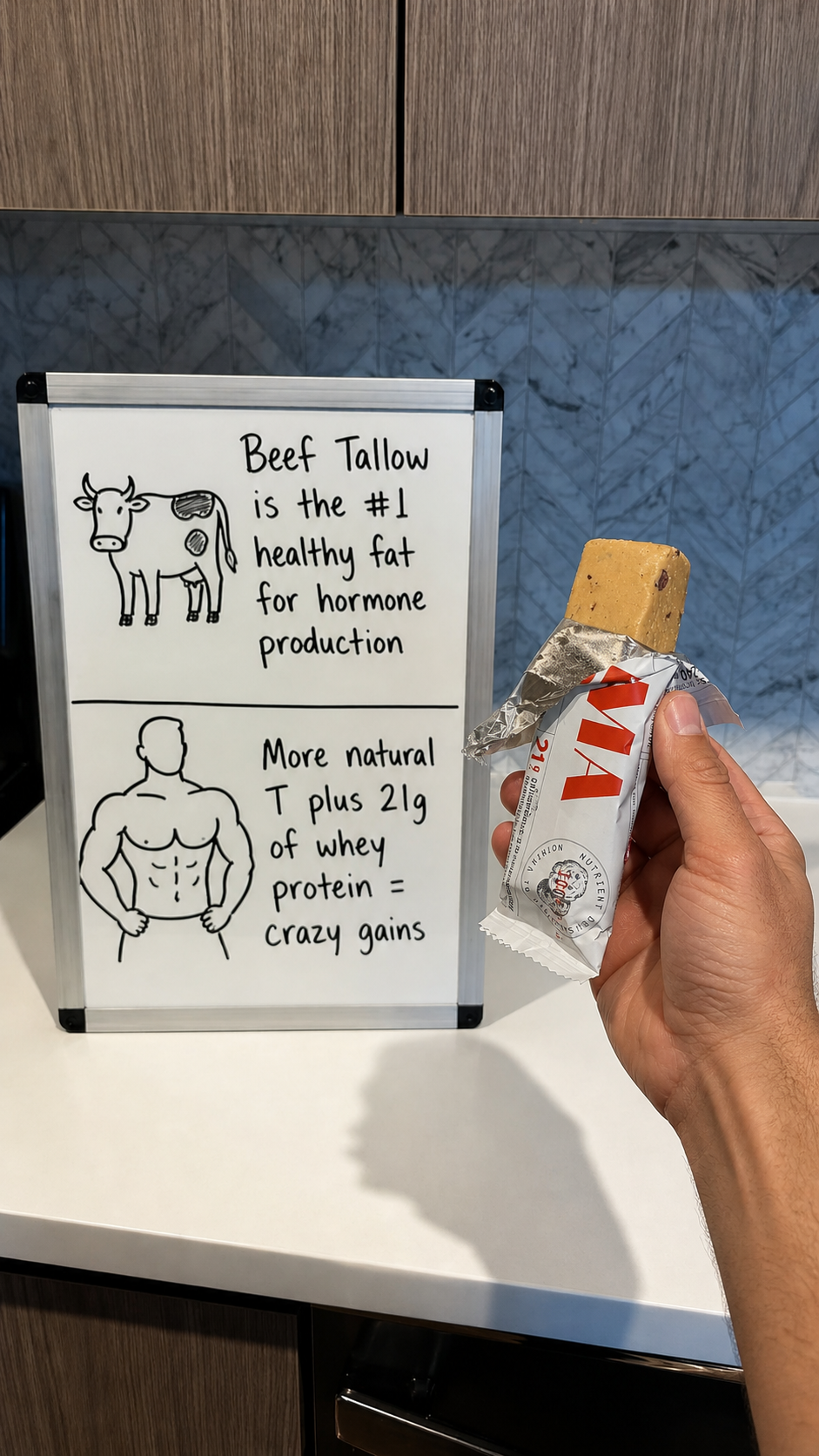 PRIMA Facebook ad: 21g of Protein, Nothing Artificial