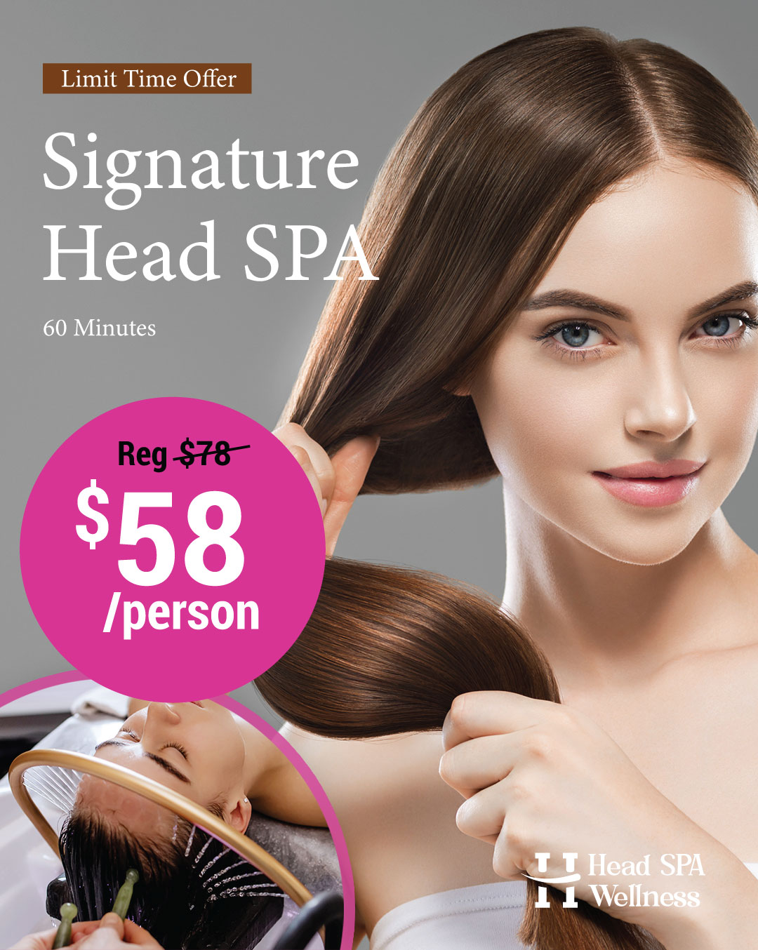 Happy Nails & Head Spa Richmond Hill Facebook ad: Experience luxury scalp care at an exclusive price.