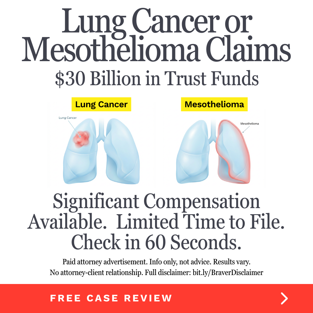 Lung Cancer or Mesothelioma Compensation Facebook ad
