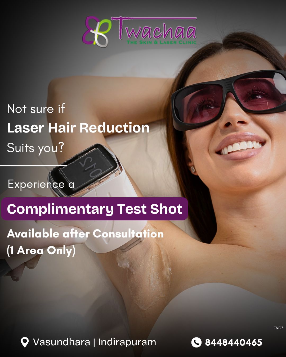 Skin Clinic Vasundhara Facebook ad: Break Up with Your Razor for Good!