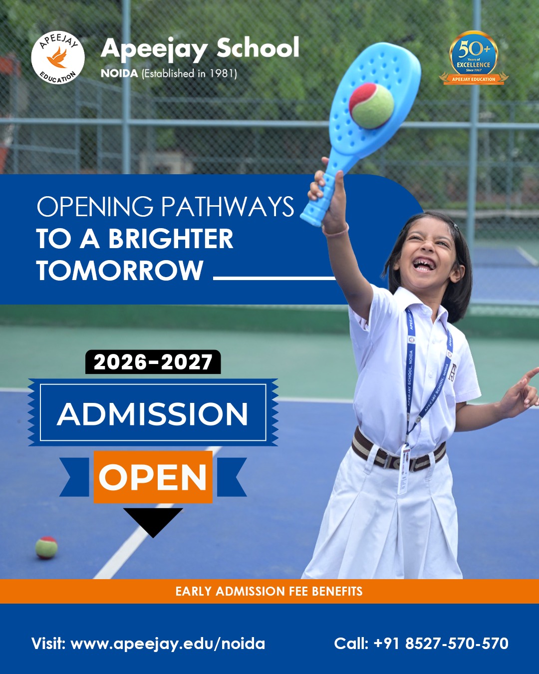 Apeejay School - Noida Facebook ad: Where young minds rise with confidence and purpose.