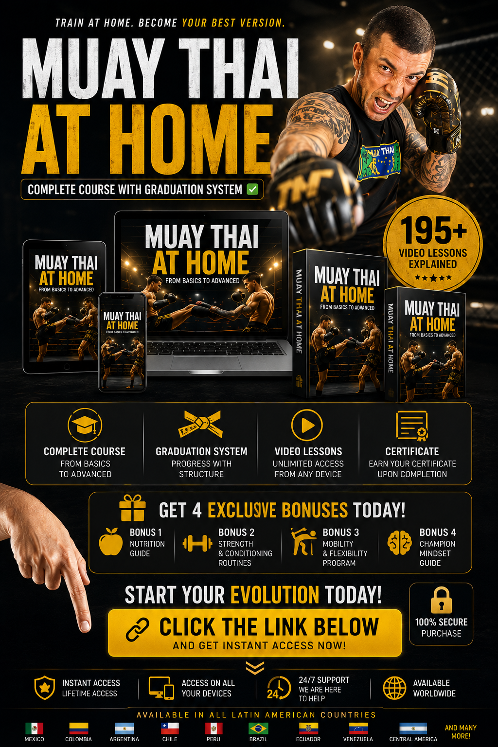 Coach: Fabio Tabosa muay thai e kickboxing Facebook ad: FREE COURSE TODAY LEARNING kickboxing muay thai