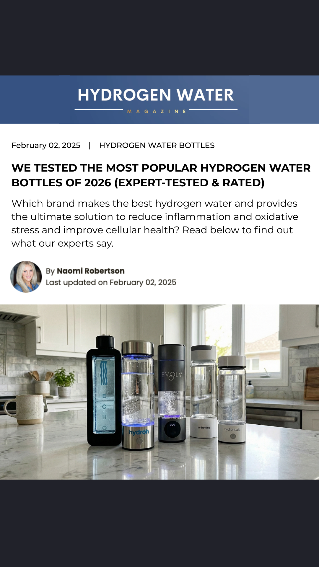 The Hydrogen Water Magazine Facebook ad