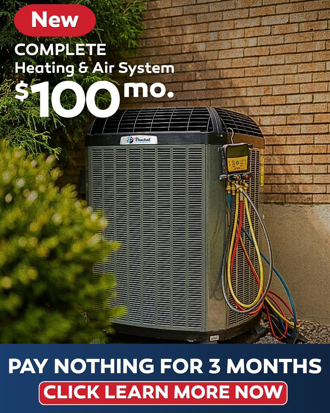 Paschal Air, Plumbing & Electric Facebook ad: Here's How to Put a New AC in Your Home Without a Big…