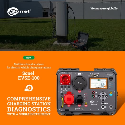 Sonel - Measurement Instruments Facebook ad: Comprehensive EV charging station diagnostics with a single…
