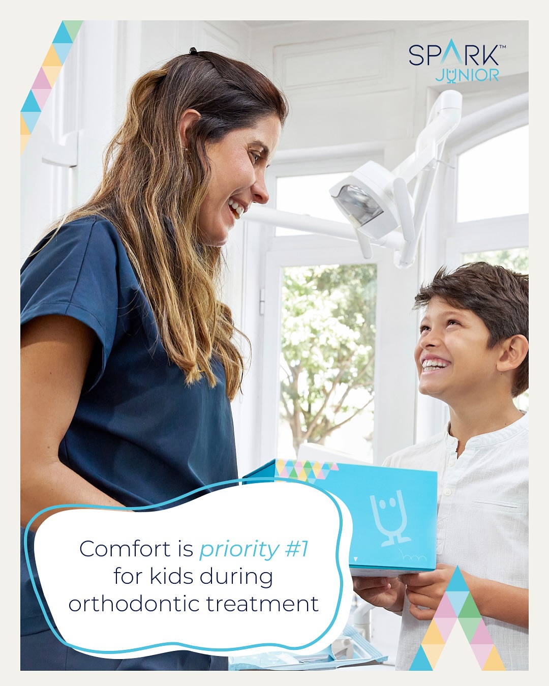 Spark Aligners Europe Facebook ad: Spark Junior is specifically designed with young patients…