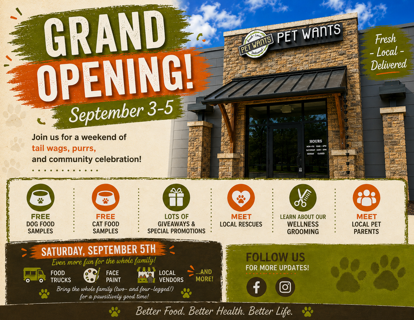 Pet Wants Cleveland Facebook ad: Pet Wants Cleveland Grand Opening | Sept.