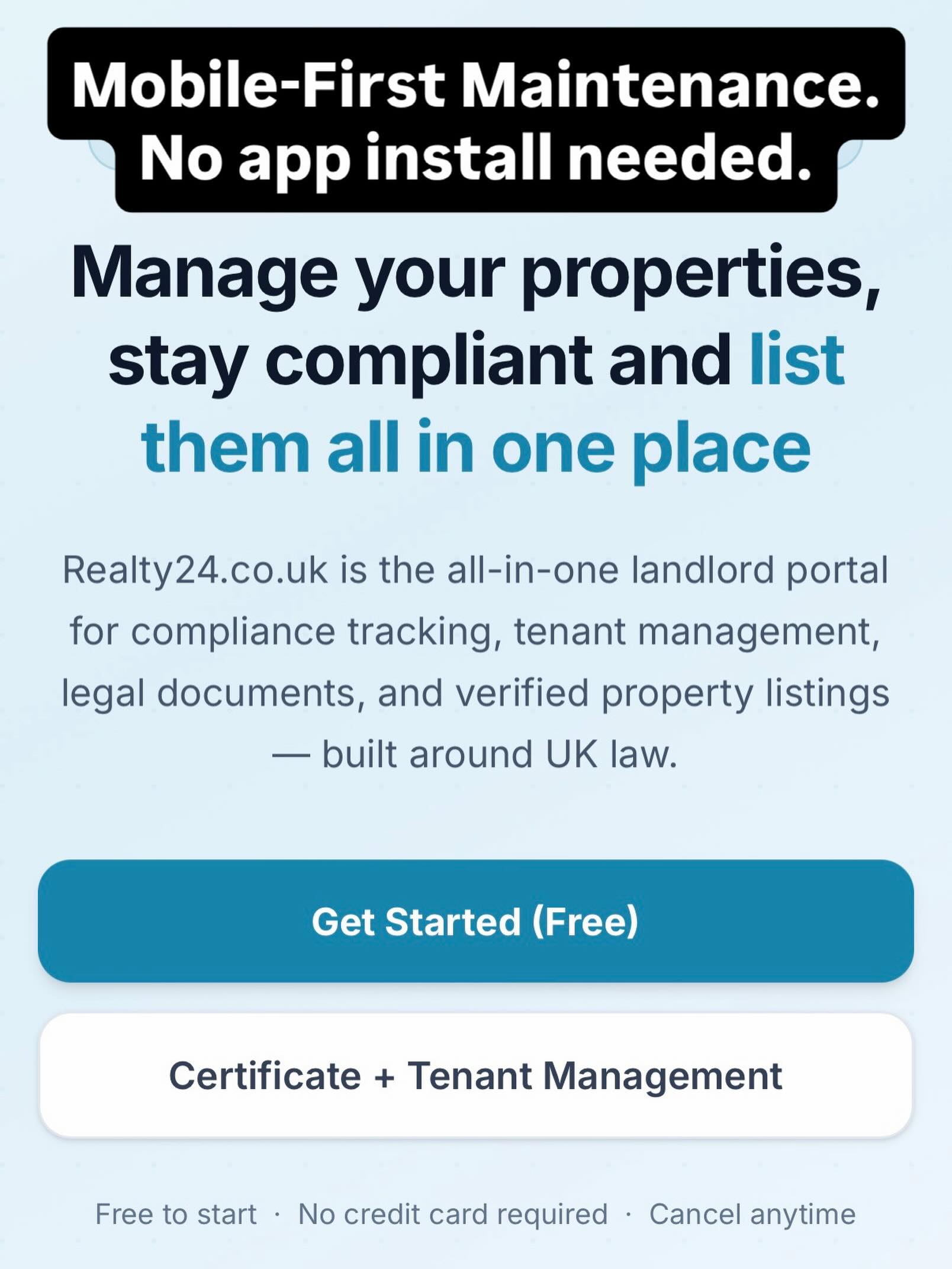 Realty24 Facebook ad: Realty24 UK, Landlord Compliance & Property Certificate…