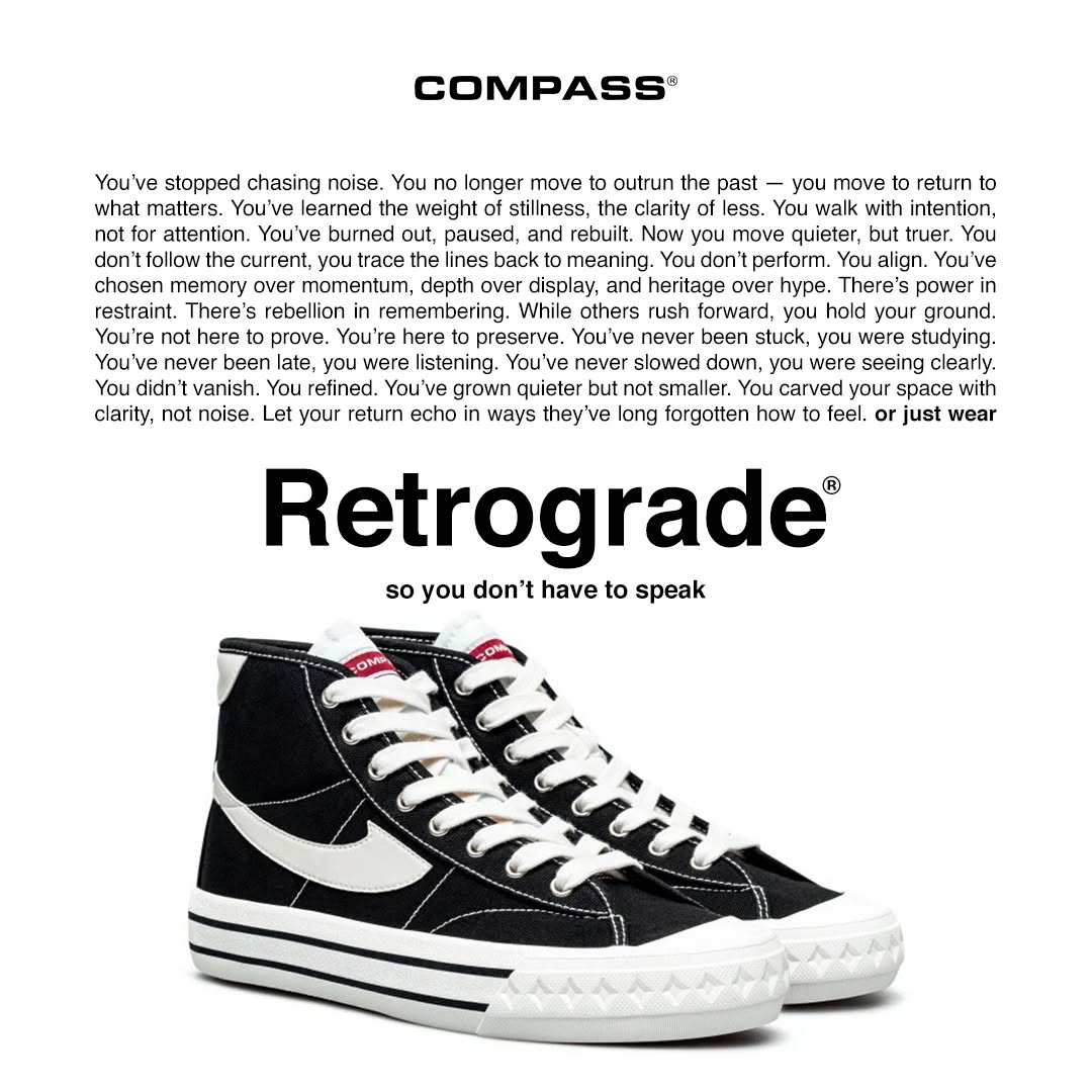 Compass Indonesia Facebook ad: Let Your Shoes Do the Talking.