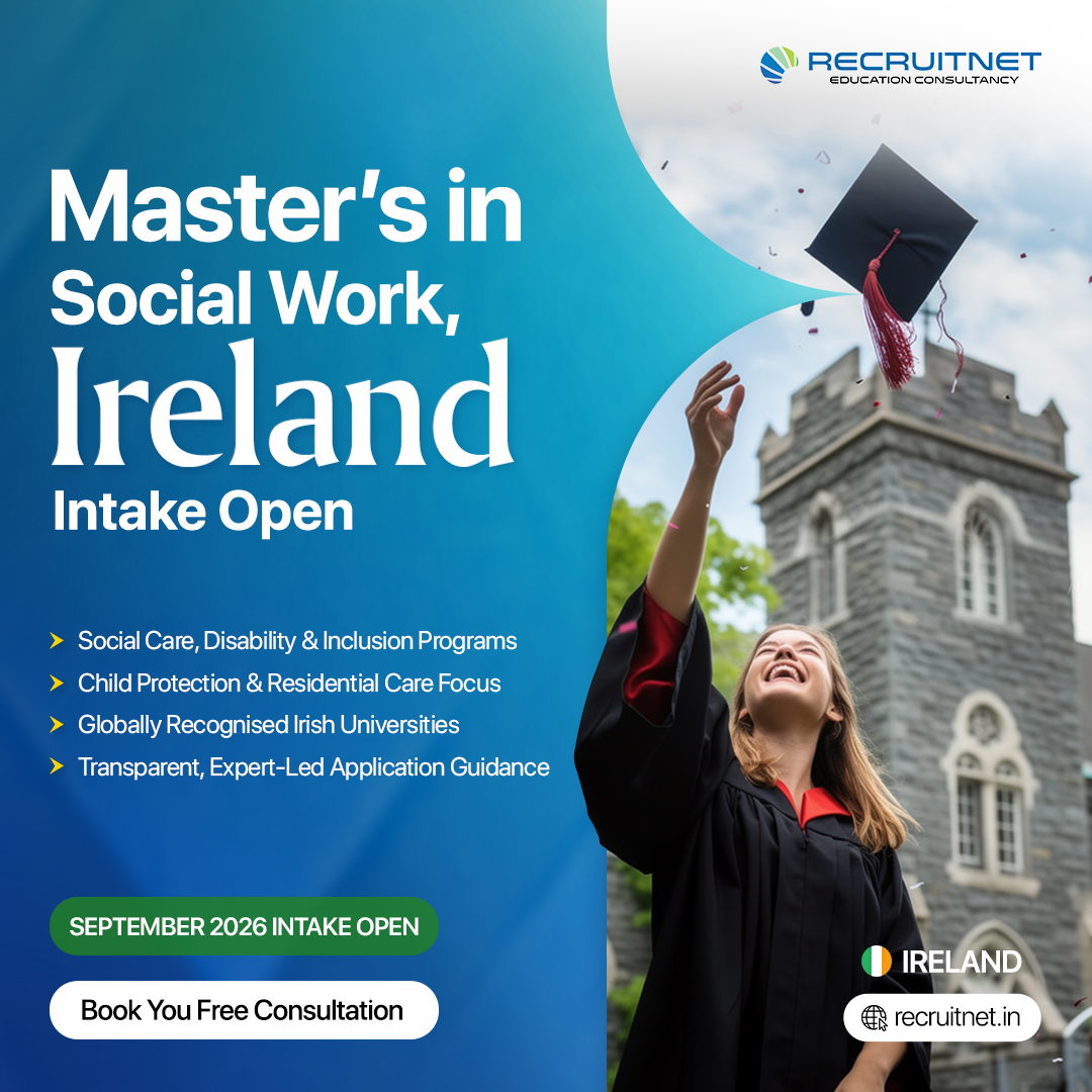 Recruitnet Education Consultancy Pvt Ltd. Facebook ad: Study and Settle in Ireland