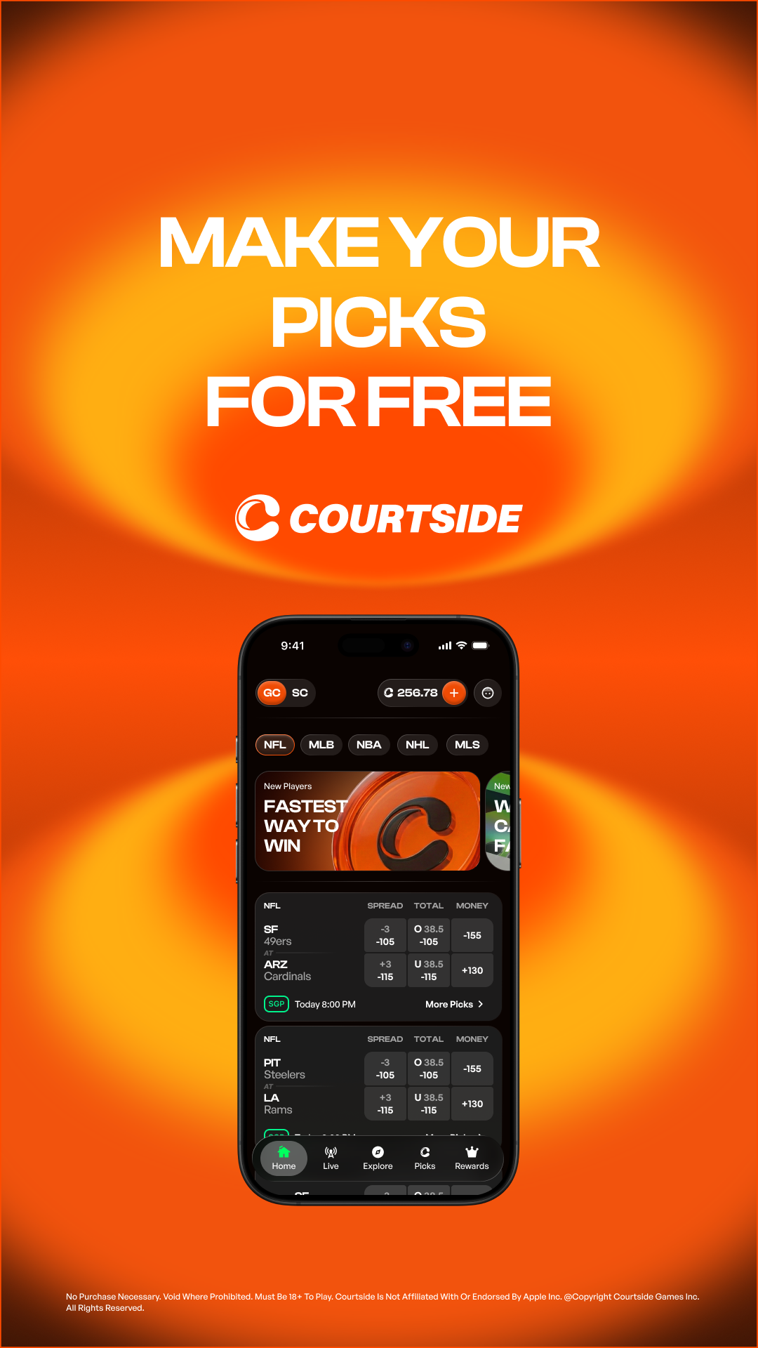 Courtside Facebook ad from Apr 8, 2026