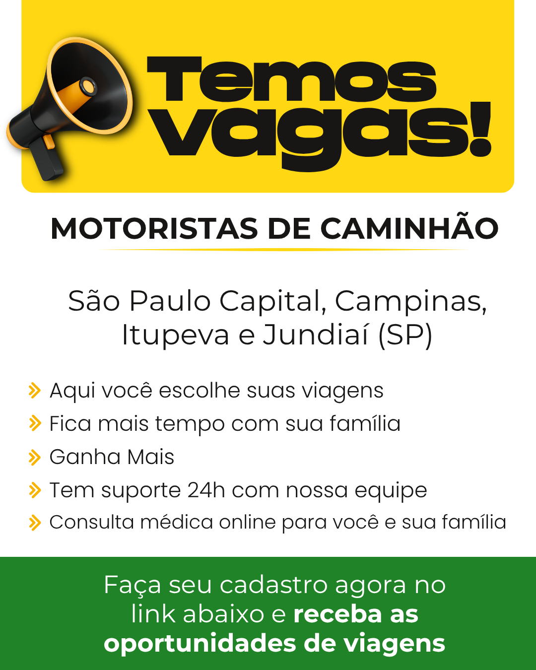 Motorista Já Facebook ad: Se você é motorista carreteiro, possui CNH compatível…