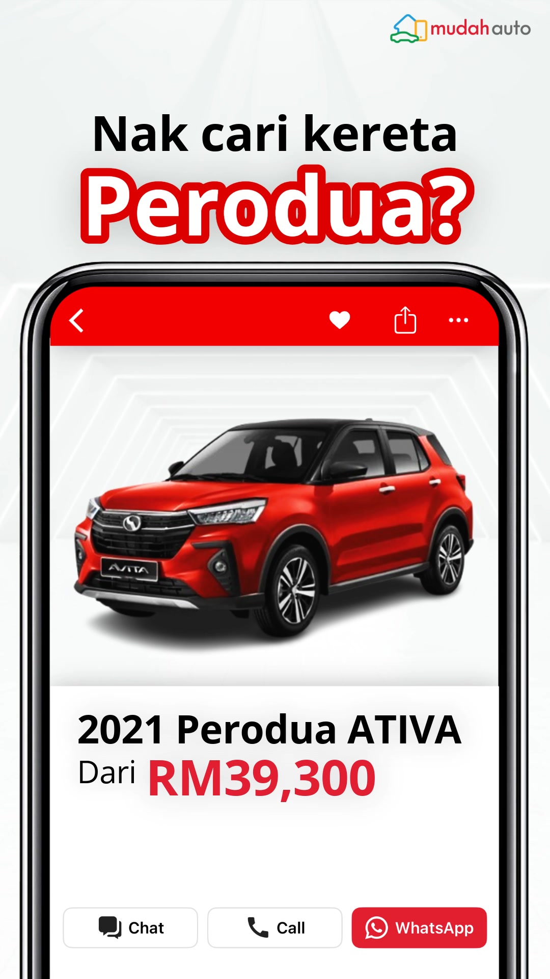 Mudah.my Facebook ad: Cari Perodua Terpakai Murah