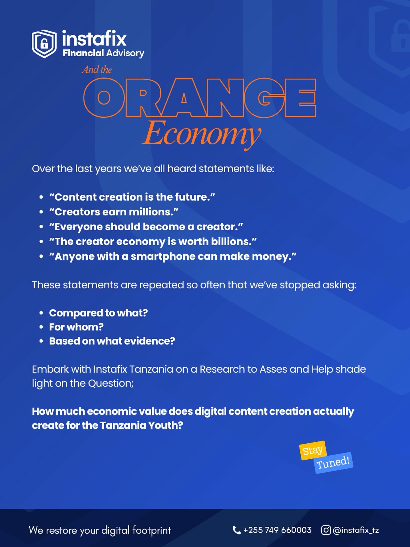 Instafix Tanzania 1 Facebook ad: Every emerging industry, whether the creator economy…