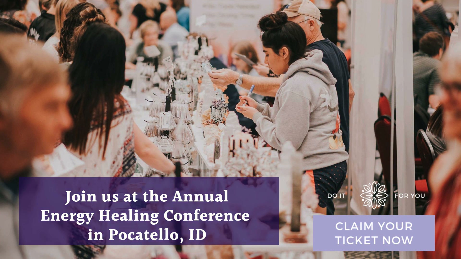 Energy Healing Conference Facebook ad: Message for FREE Pocatello tickets