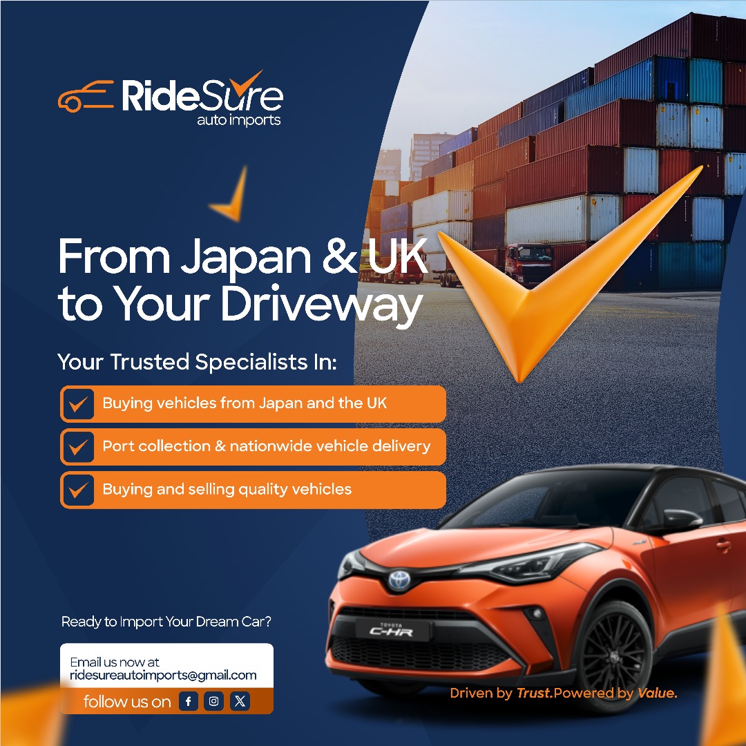 RideSure Auto Imports Facebook ad: Do you want to import your car today?