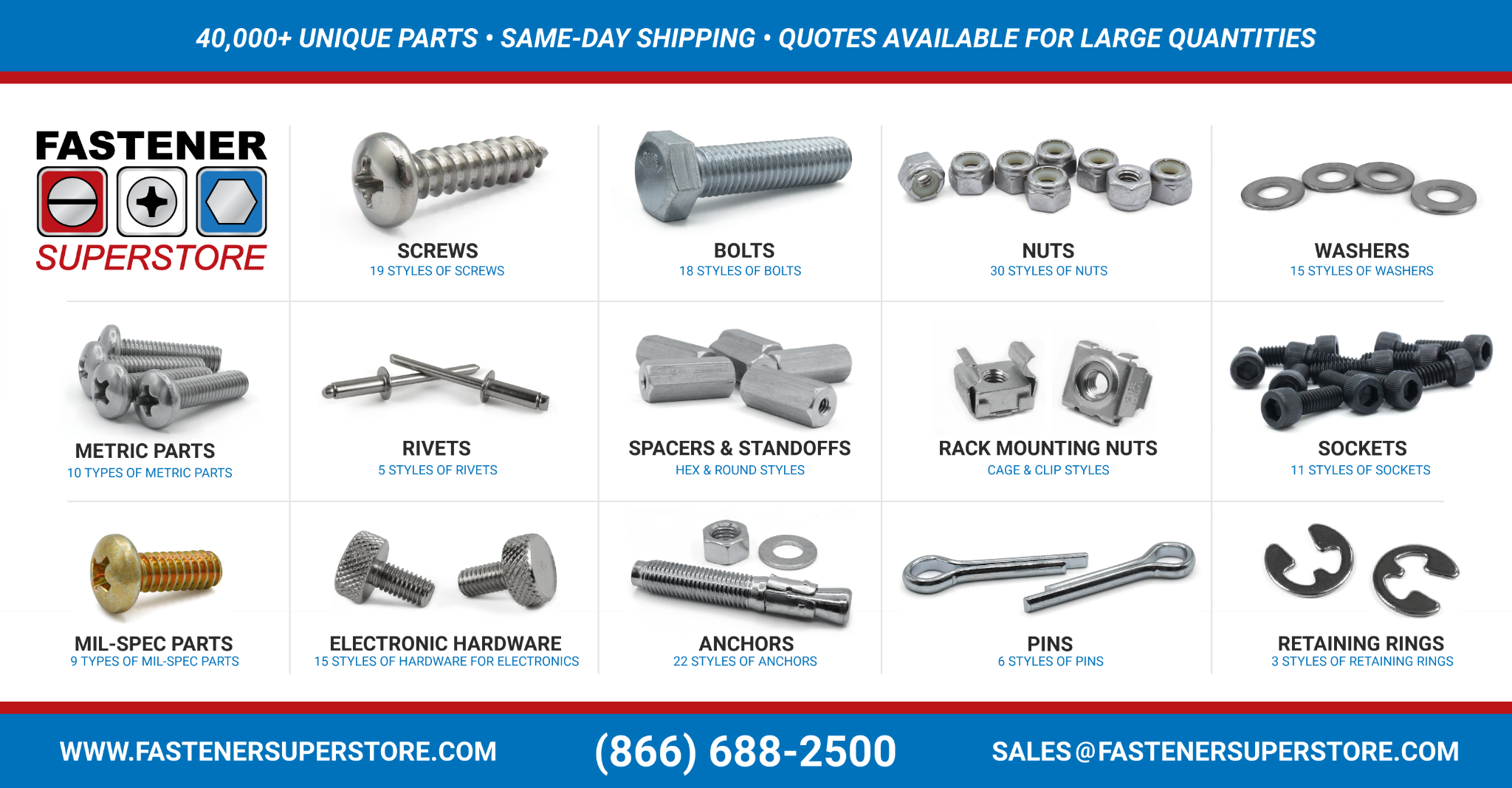 Fastener SuperStore Facebook ad from Oct 8, 2025