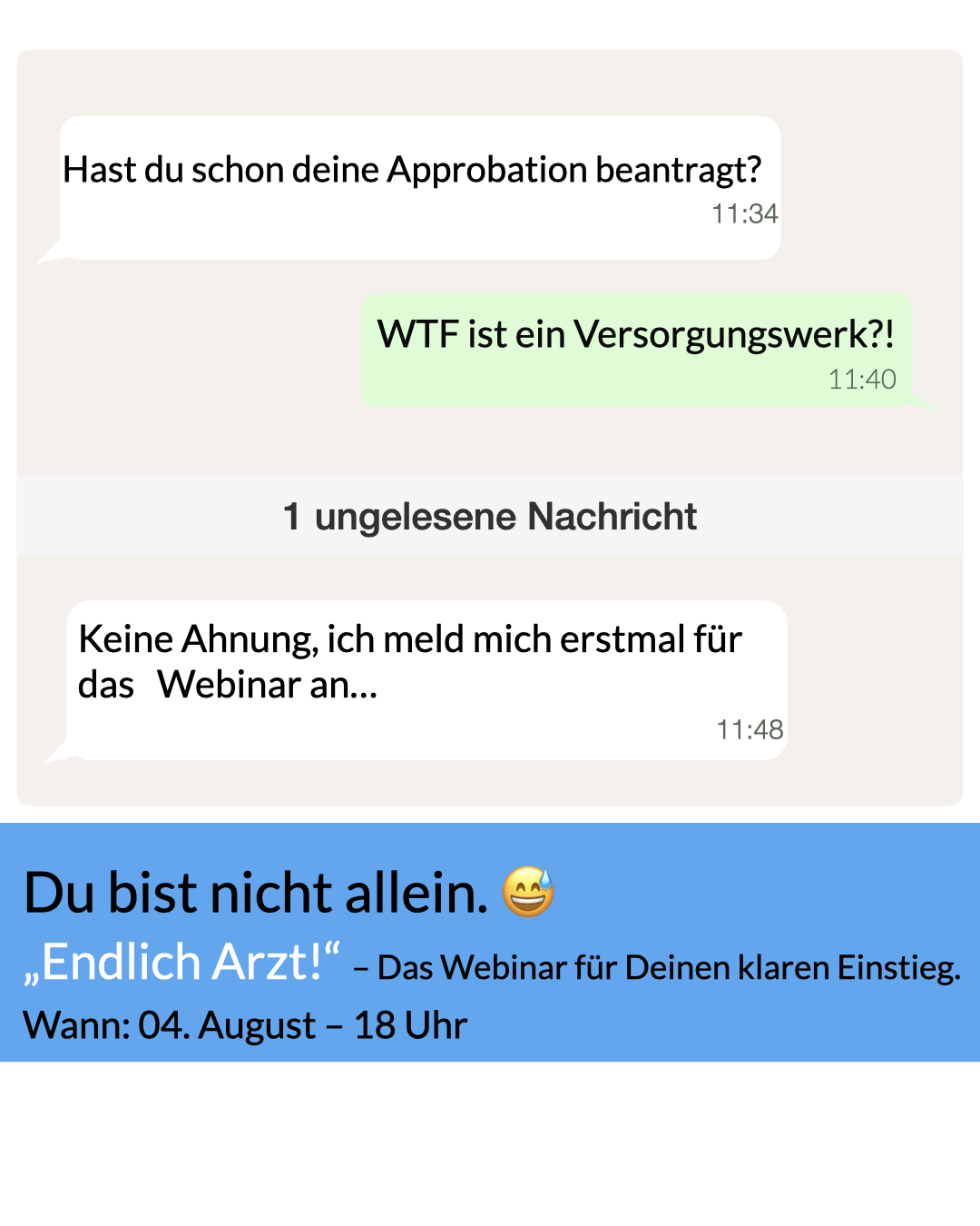 Doctory.de - Medizinerportal Facebook ad: Kostenfreies Webinar