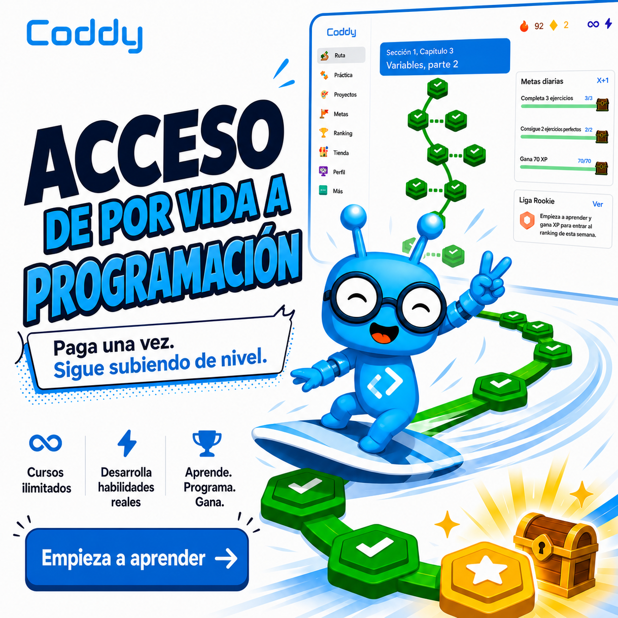 Coddy Facebook ad: Unlock Coding Forever