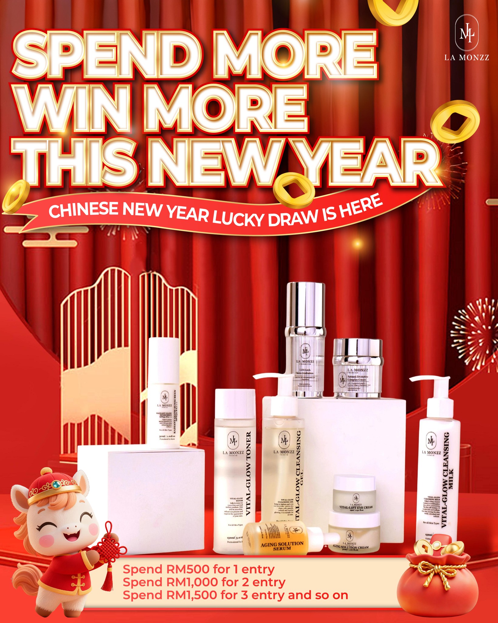La Monzz Beauty Facebook ad: Chinese New Year Lucky Draw is here!