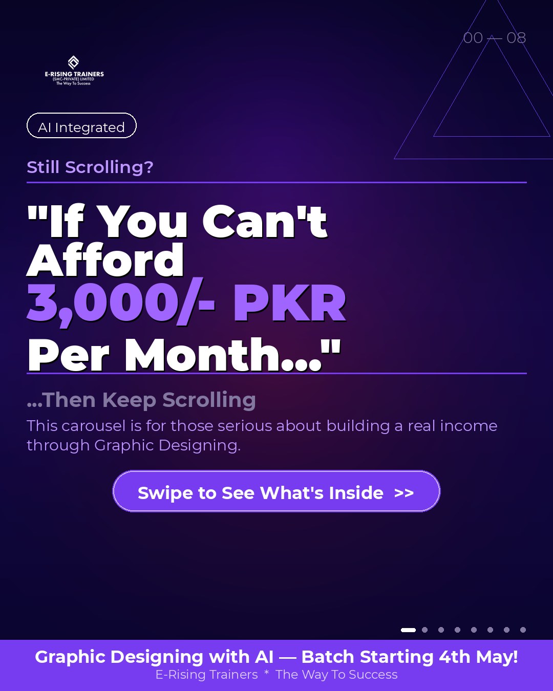 E-Rising Trainers Facebook ad: If you won't invest Rs.