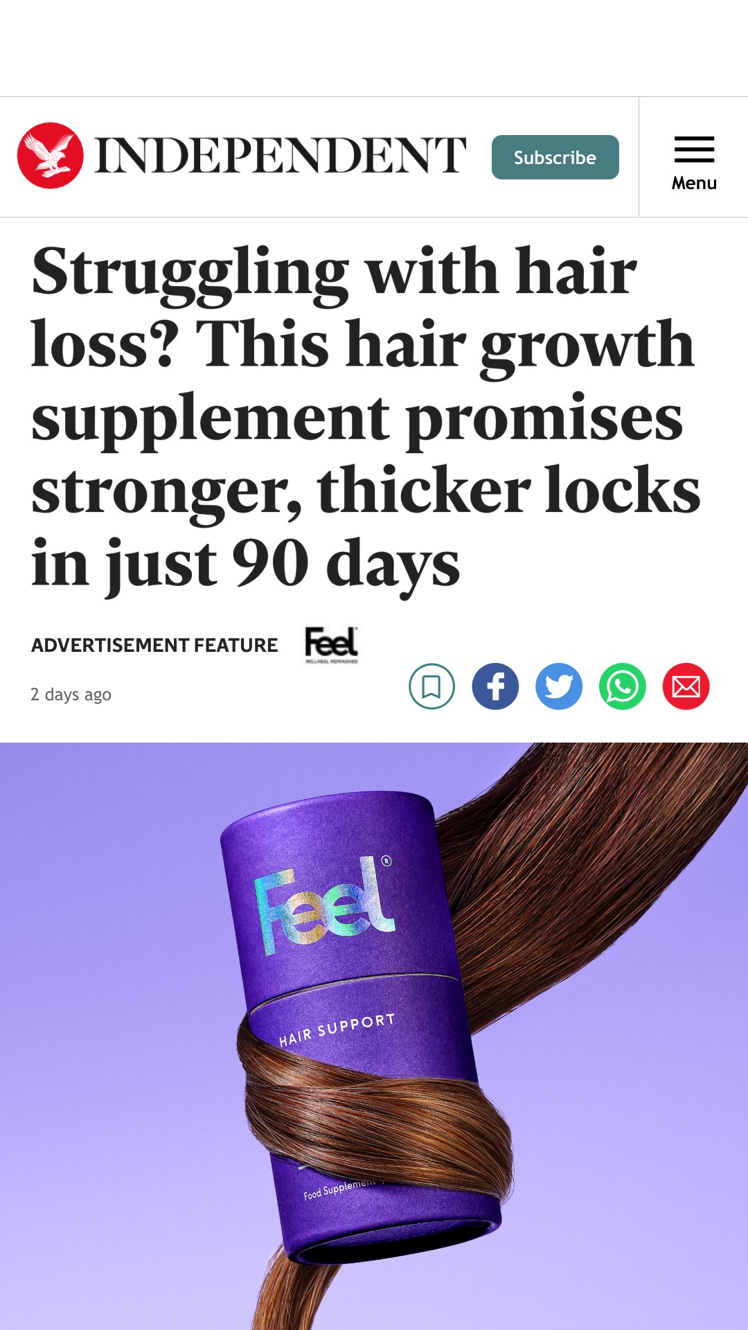 Feel Facebook ad