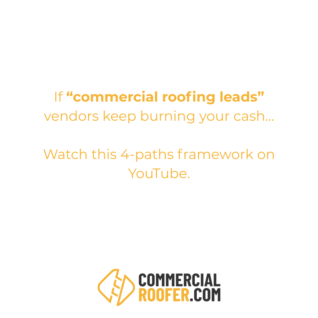 CommercialRoofer.com - Cody Kline Facebook ad: Sick of magic bullet lead guys?