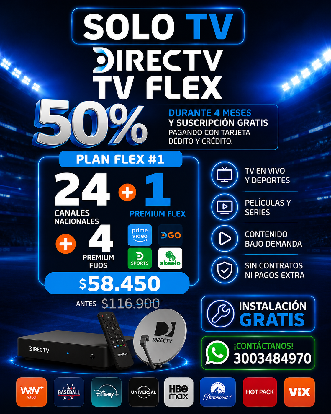 Directv - Investco Distribuidor Autorizado Facebook ad: Chatea con nosotros