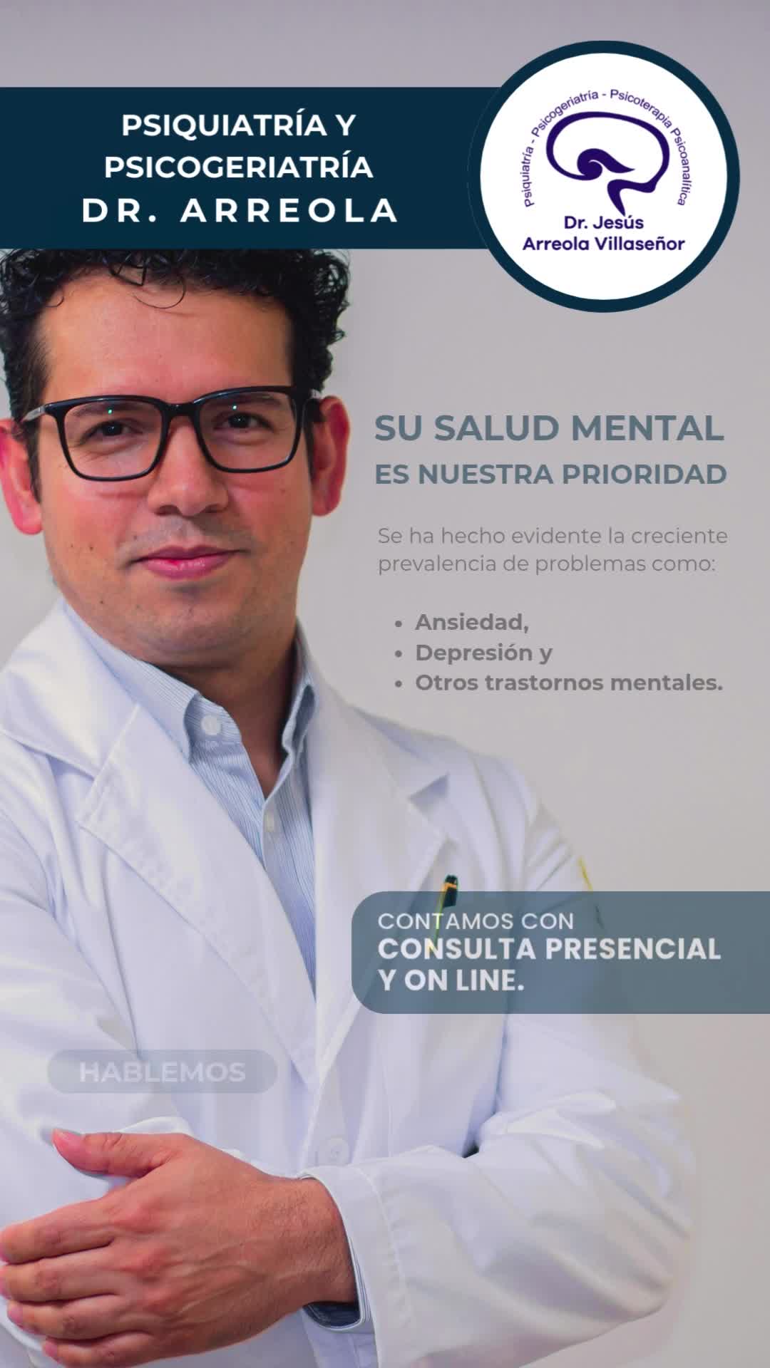 Psiquiatría y psicogeriatría Dr. Arreola Facebook ad from Aug 26, 2025