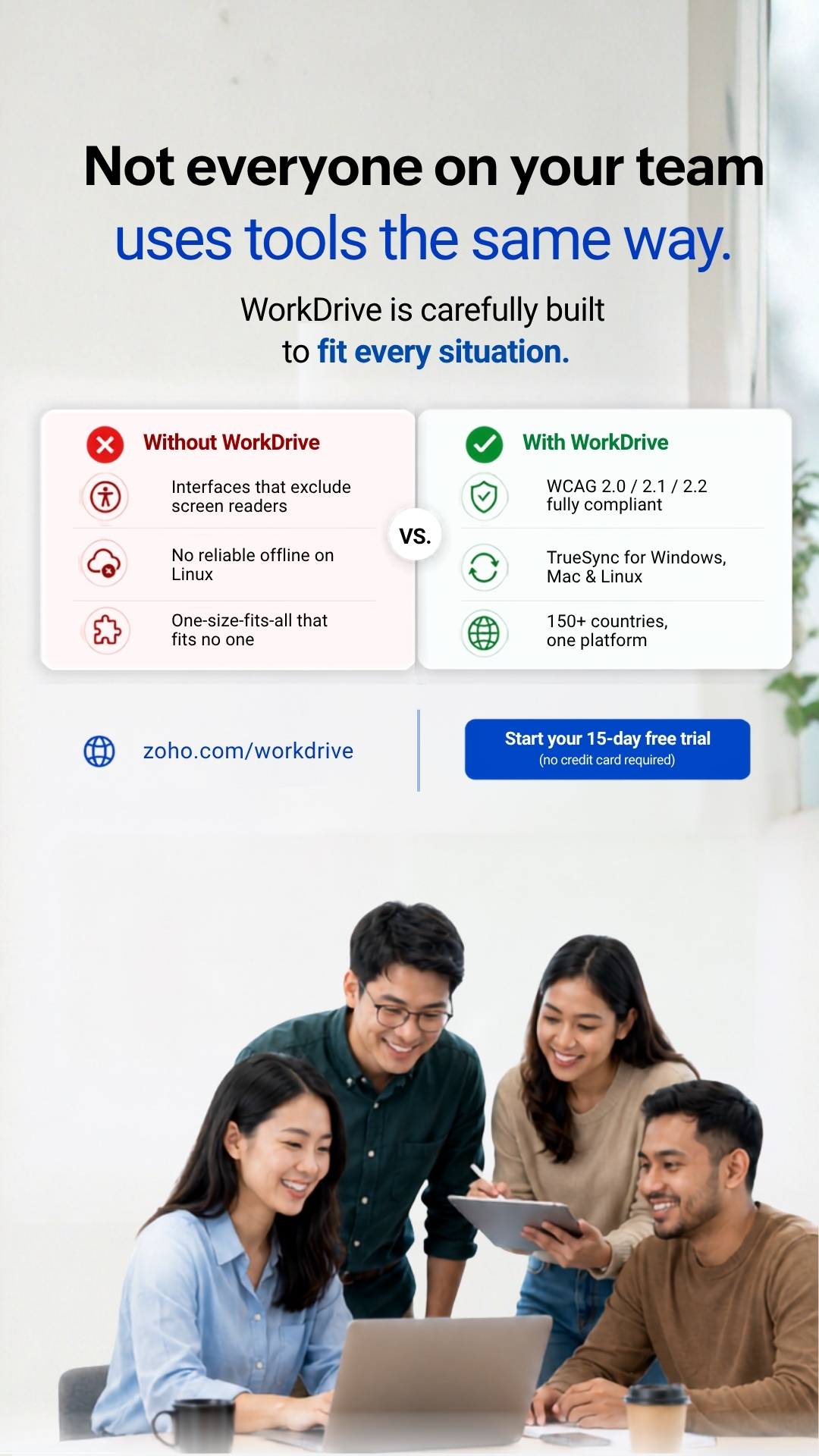 Zoho WorkDrive Facebook ad from Jun 18, 2026