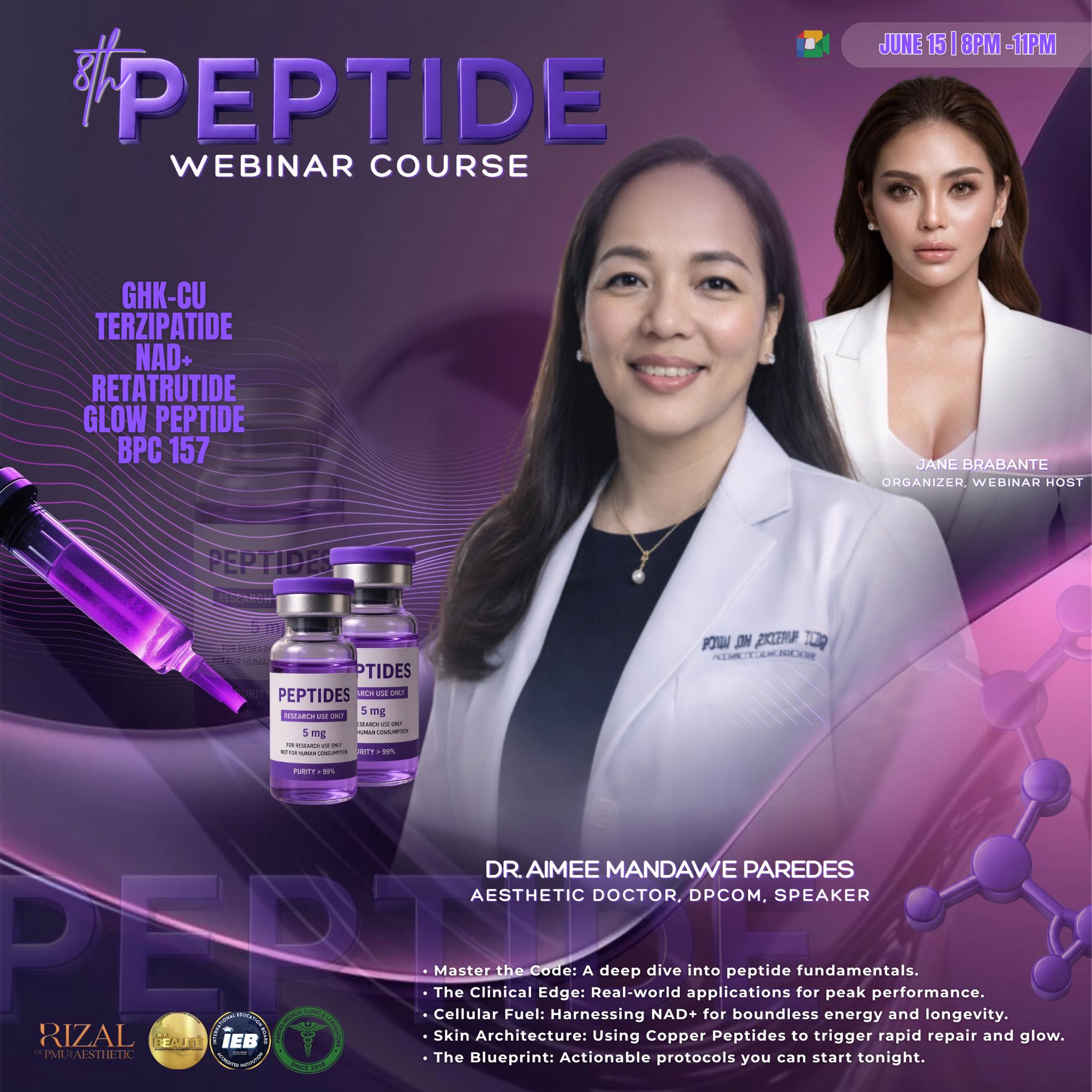 PMU Beauté International Aesthetics Academy Facebook ad: 𝑾𝒂𝒏𝒕 𝒕𝒐 𝒍𝒆𝒂𝒓𝒏 𝒉𝒐𝒘 𝒑𝒆𝒑𝒕𝒊𝒅𝒆𝒔 𝒂𝒓𝒆…