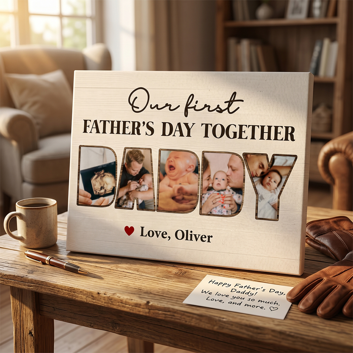 Mowist Facebook ad: First Father’s Day Gift From Baby Wife, Custom Daddy Photo…