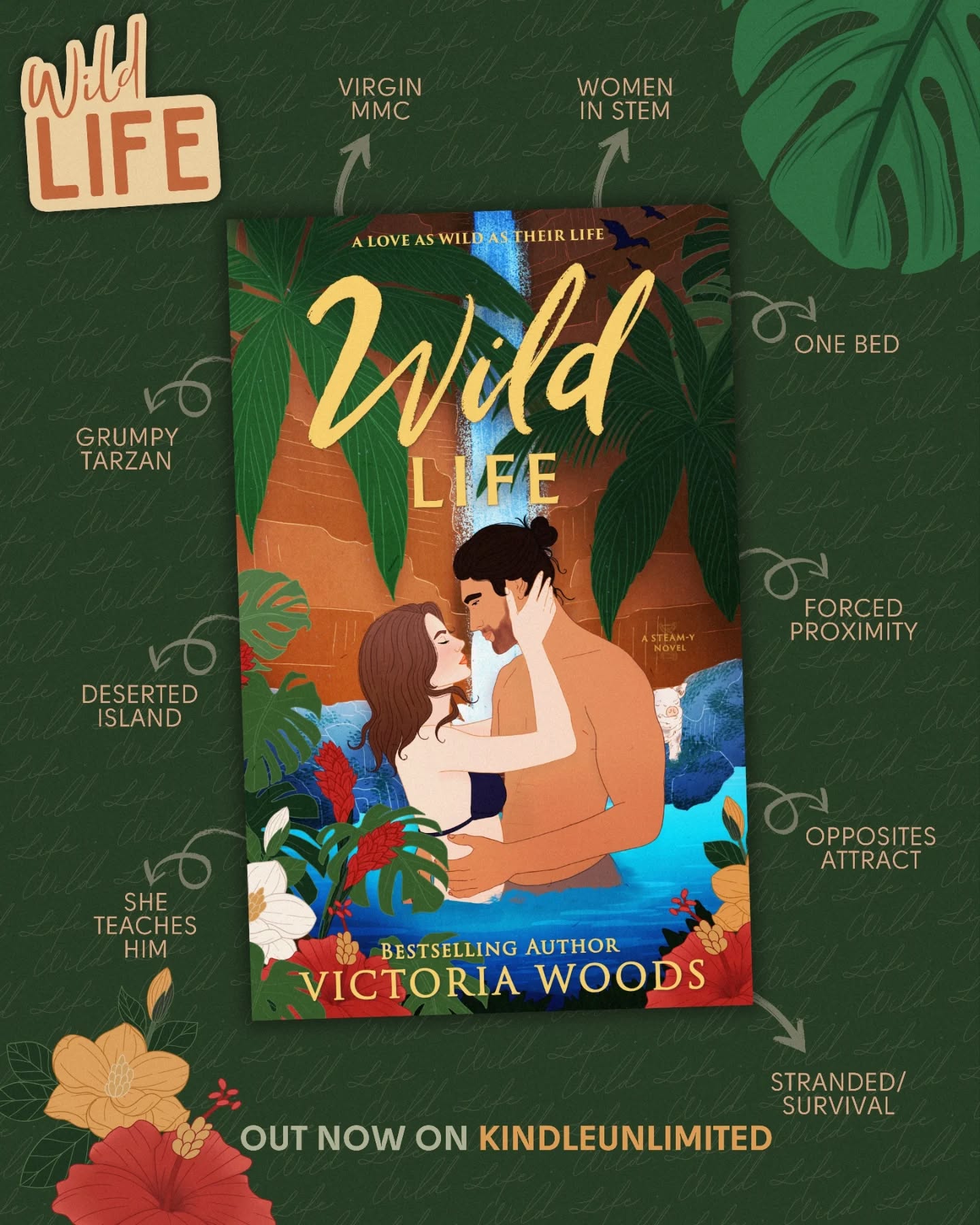 Victoria Woods - Author Facebook ad: Wild Life: A Spicy Opposites Attract, Stranded Romance…