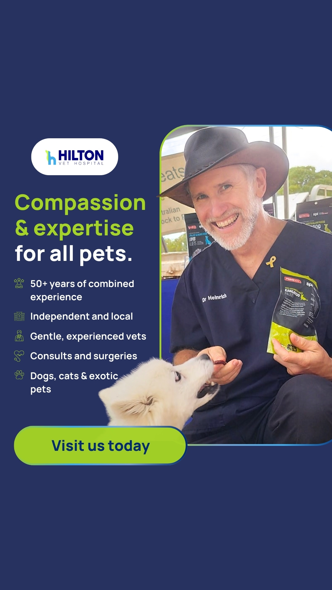 Hilton Vet Hospital Facebook ad from Dec 11, 2025