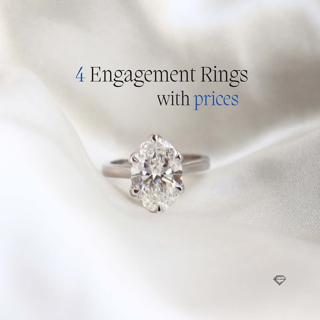 Gabriel Edward Jewelers Facebook ad: 4 Engagement Rings with specs & prices!
