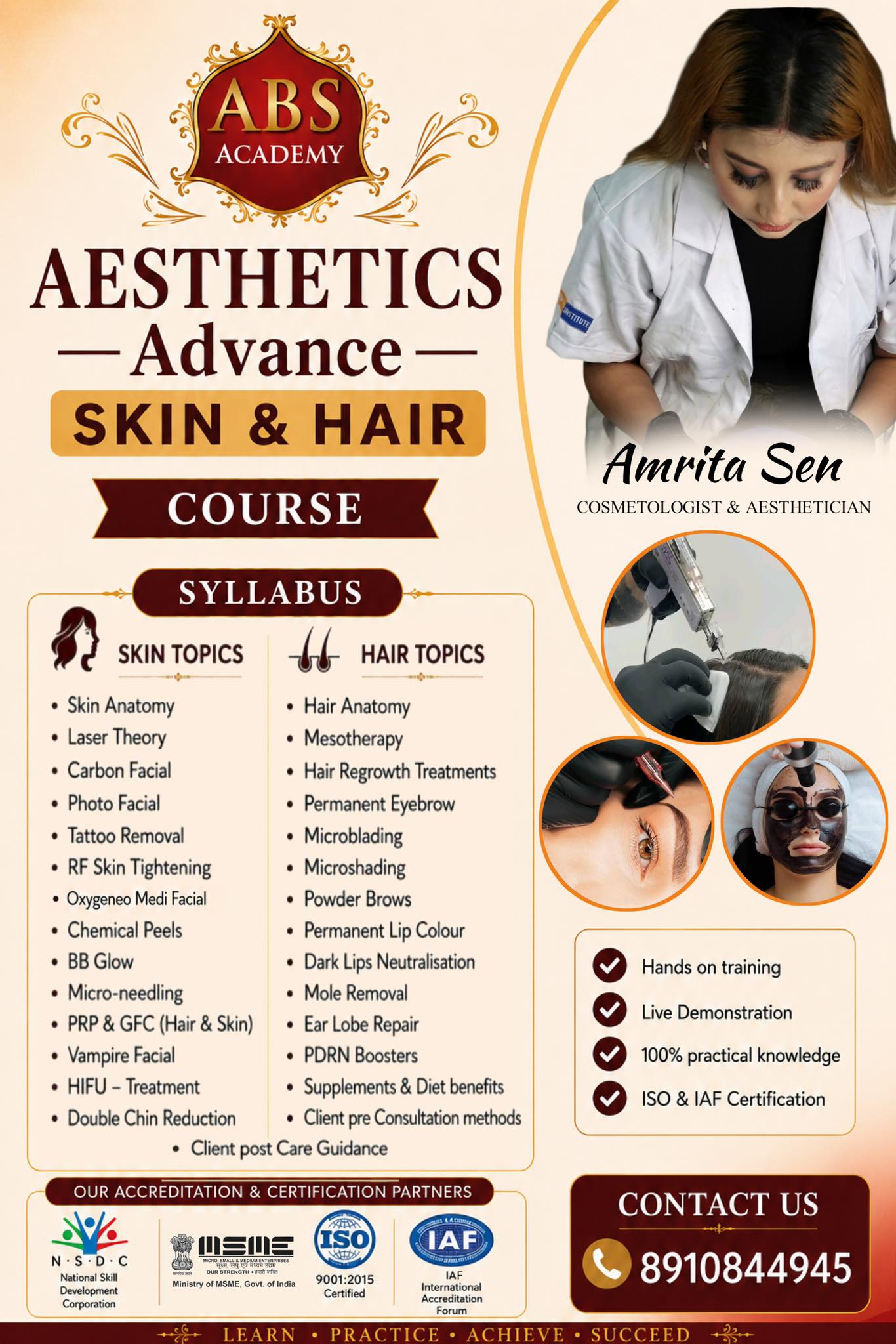 𝐀𝐦𝐫𝐢𝐭𝐚’𝐬 𝐁𝐞𝐚𝐮𝐭𝐲 𝐒𝐭𝐮𝐝𝐢𝐨 & 𝐀𝐜𝐚𝐝𝐞𝐦𝐲 𝐈𝐒𝐎 9𝟎𝟎𝟏 : 𝟐𝟎𝟏5 𝐂𝐞𝐫𝐭𝐢𝐟𝐢𝐞𝐝 & 𝐈𝐀𝐅 𝐂𝐞𝐫𝐭𝐢𝐟𝐢𝐞𝐝 Facebook ad