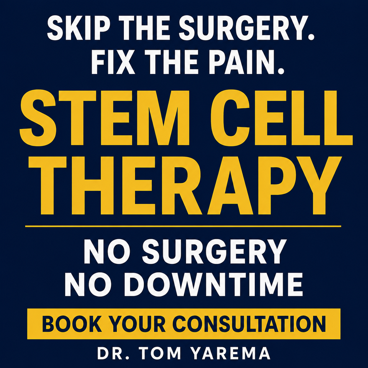 Dr. Tom's Center for Wellness & Integrative Medicine.  Facebook ad