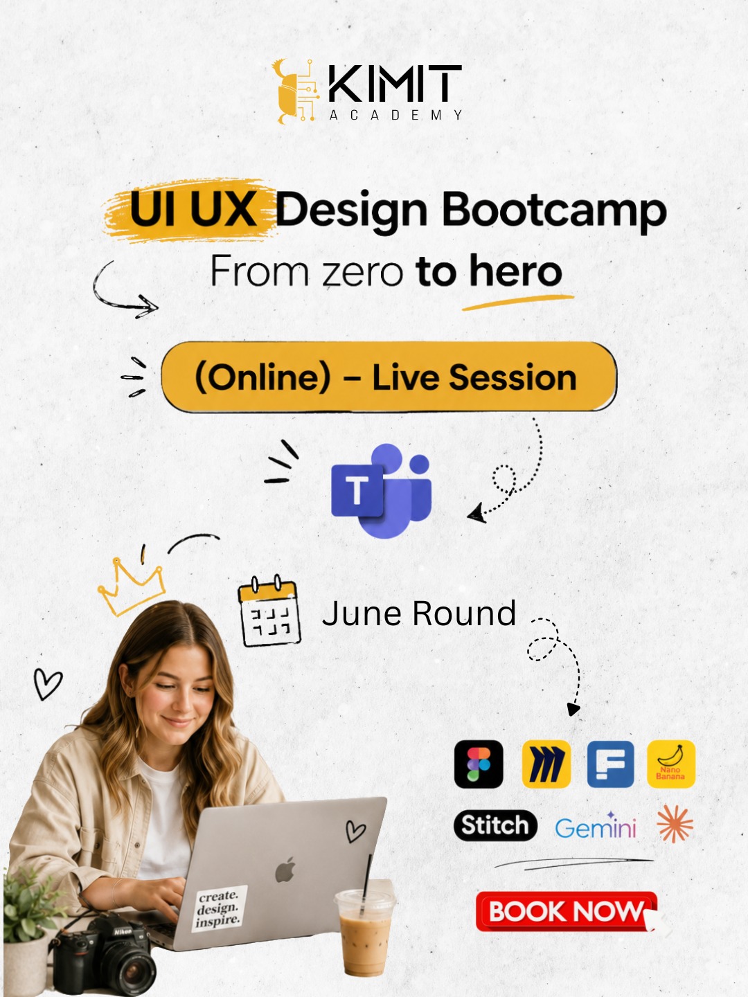 Kimit Academy Facebook ad: لسه بتفكر ازاي تبقي UI UX Designer؟