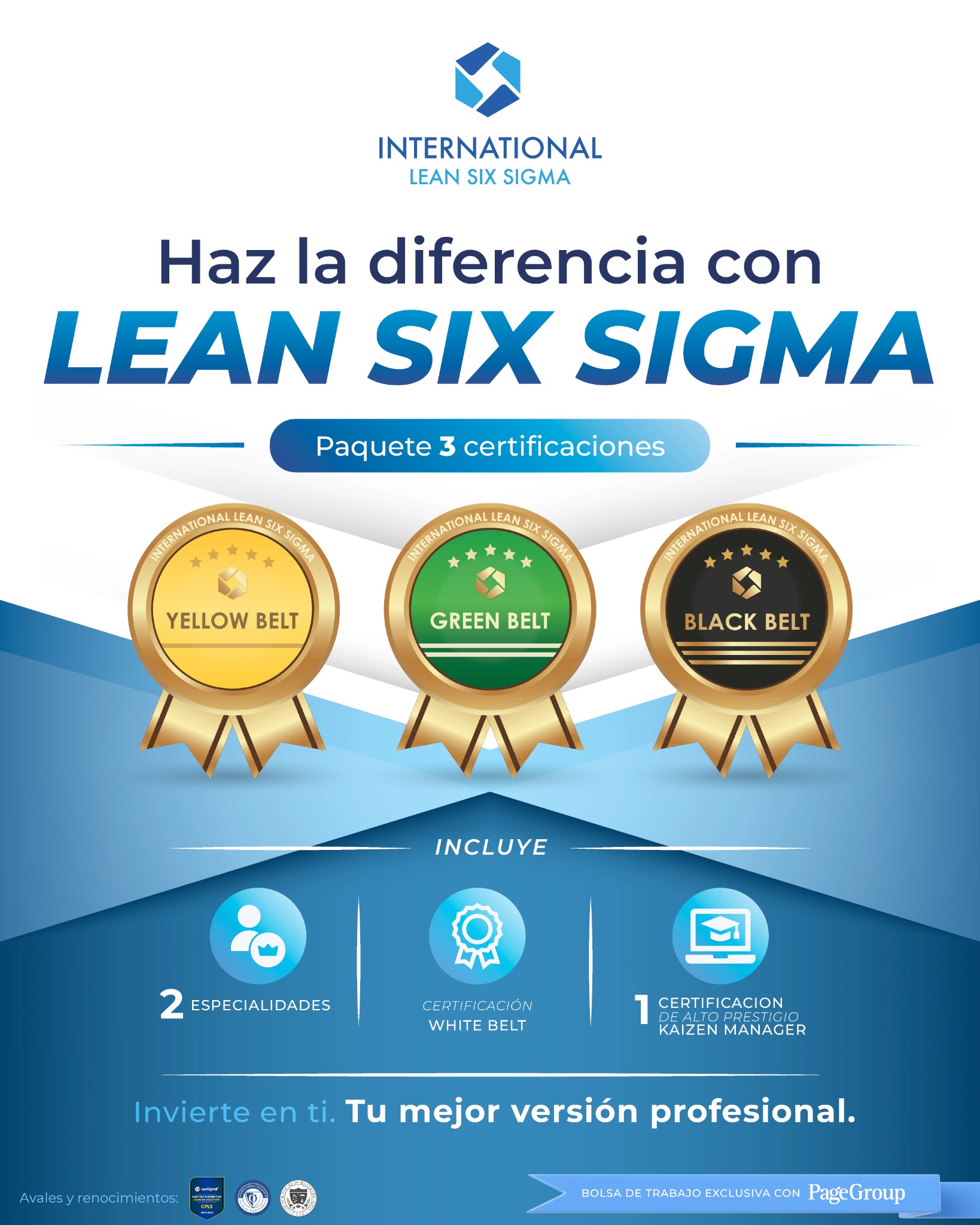 International Lean Six Sigma Facebook ad: Certifícate con respaldo internacional
