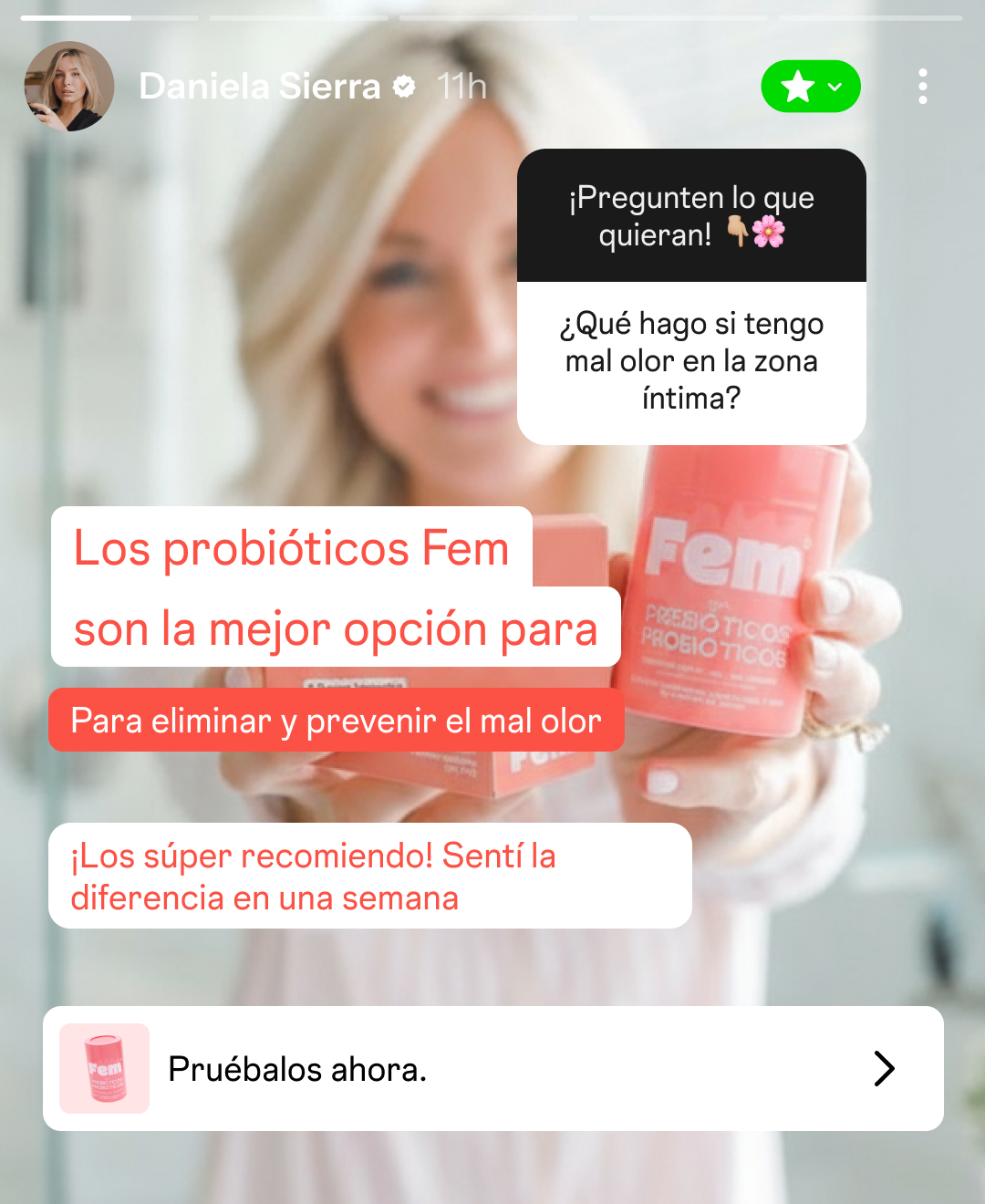 Fem Probiotics Facebook ad