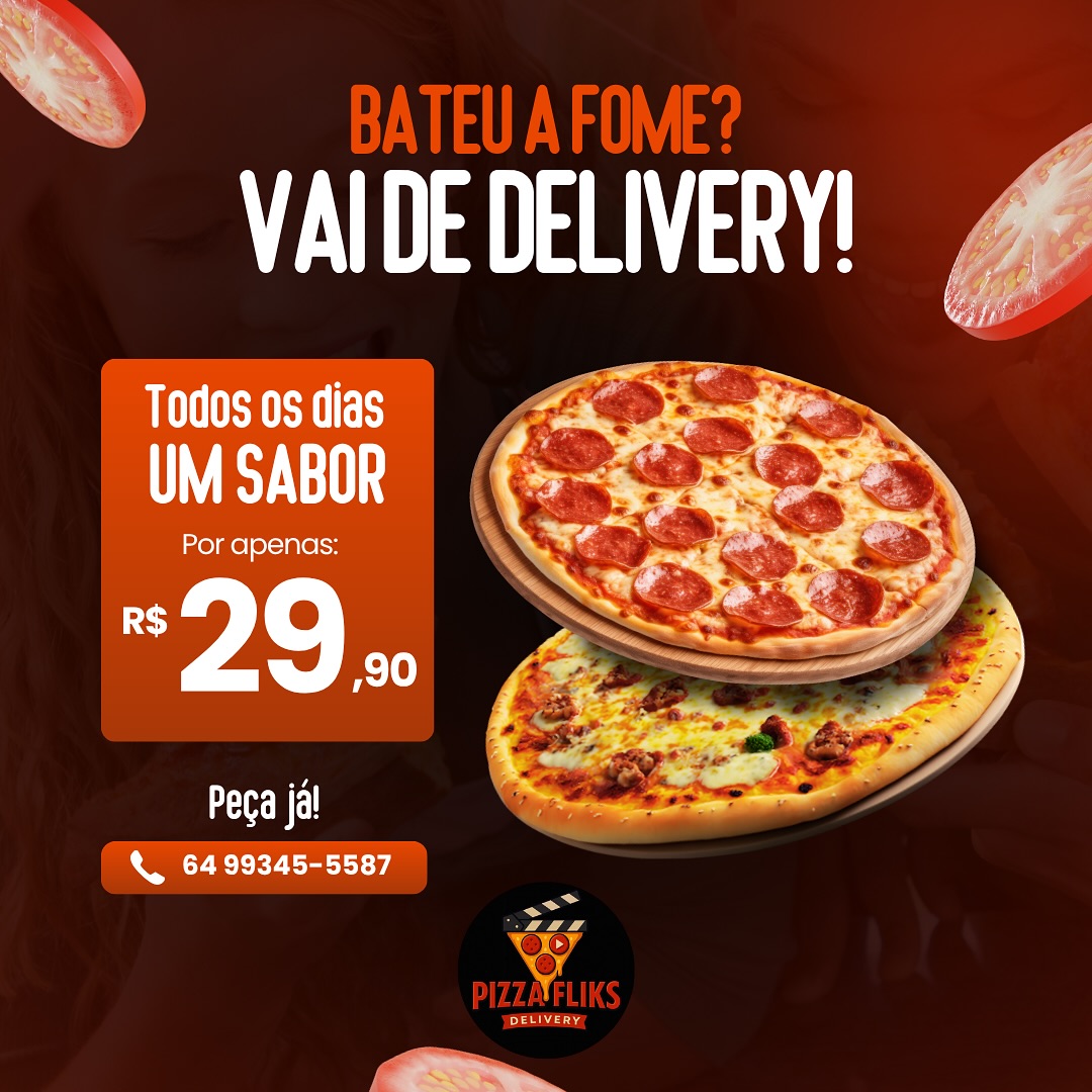 Pizzaflix Delivery Facebook ad: PizzaFlix - Cardápio Online