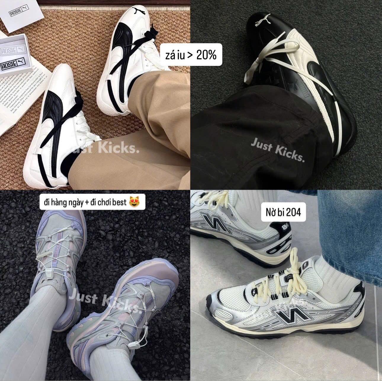 Just Kicks Facebook ad: Các đôi mà nhìu b hỏi đây rùi…