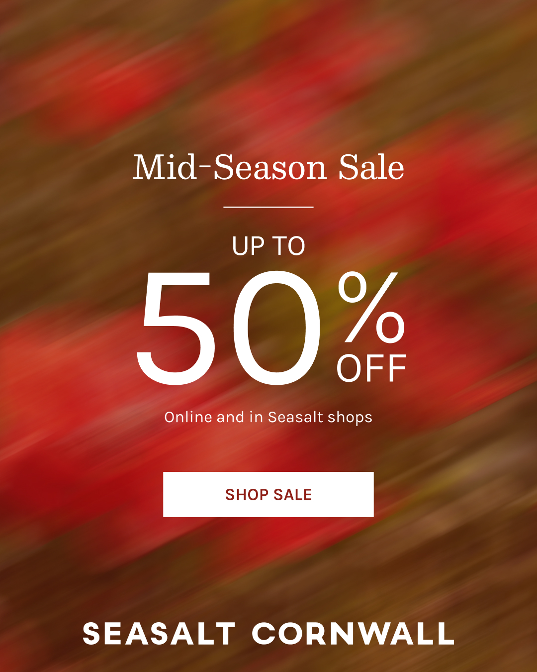 Seasalt Cornwall Facebook ad: Up to 50% Off