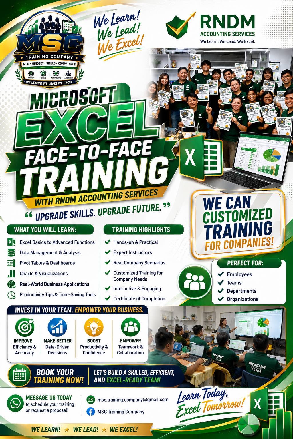 MSC Training Company Facebook ad: UPGRADE YOUR TEAM.