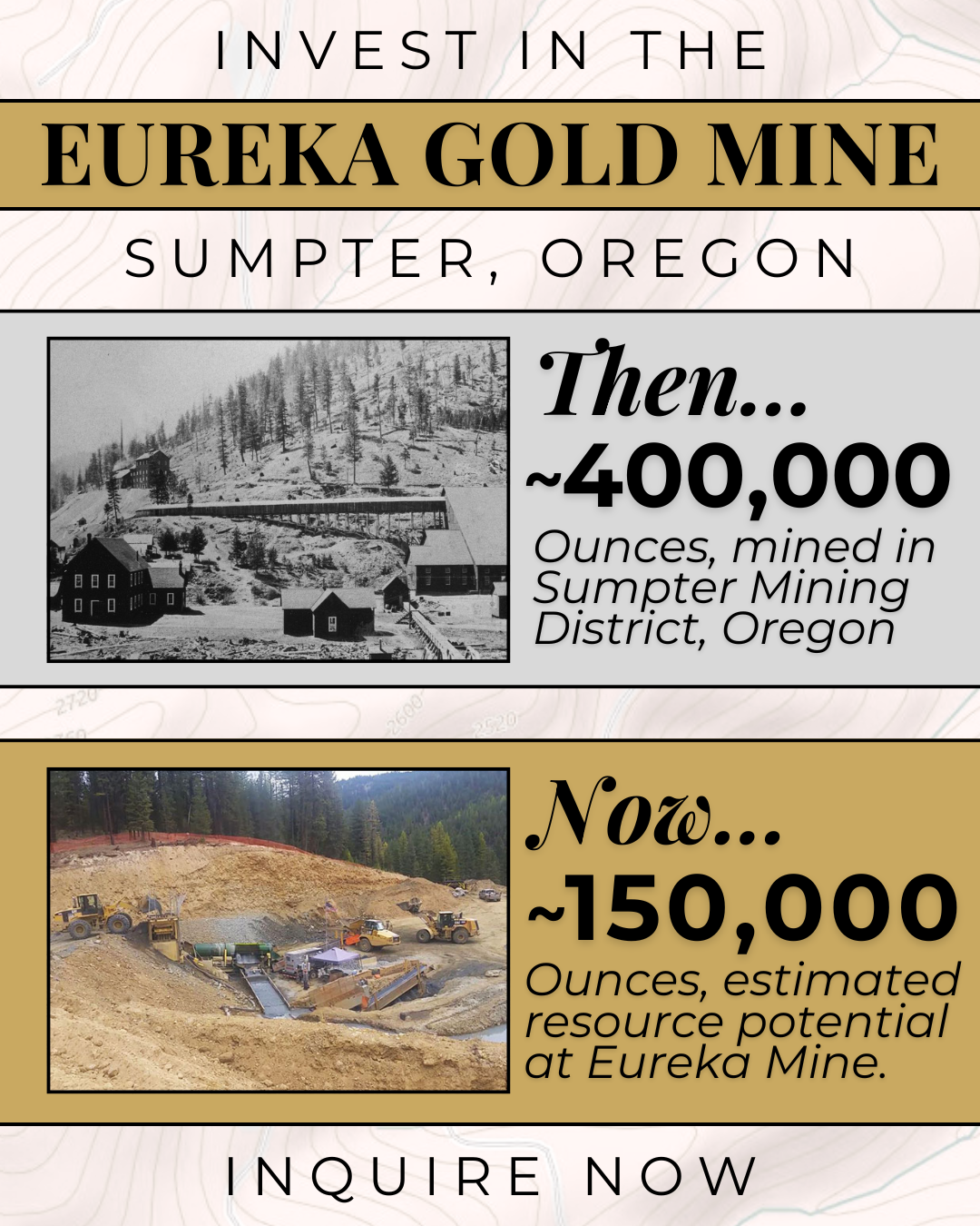 Trek One Capital Facebook ad: 150,000 Ounces. Active Operations. Found Gold.