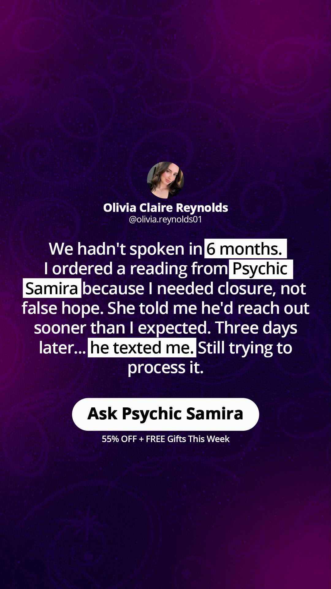 Psychic Samira Facebook ad