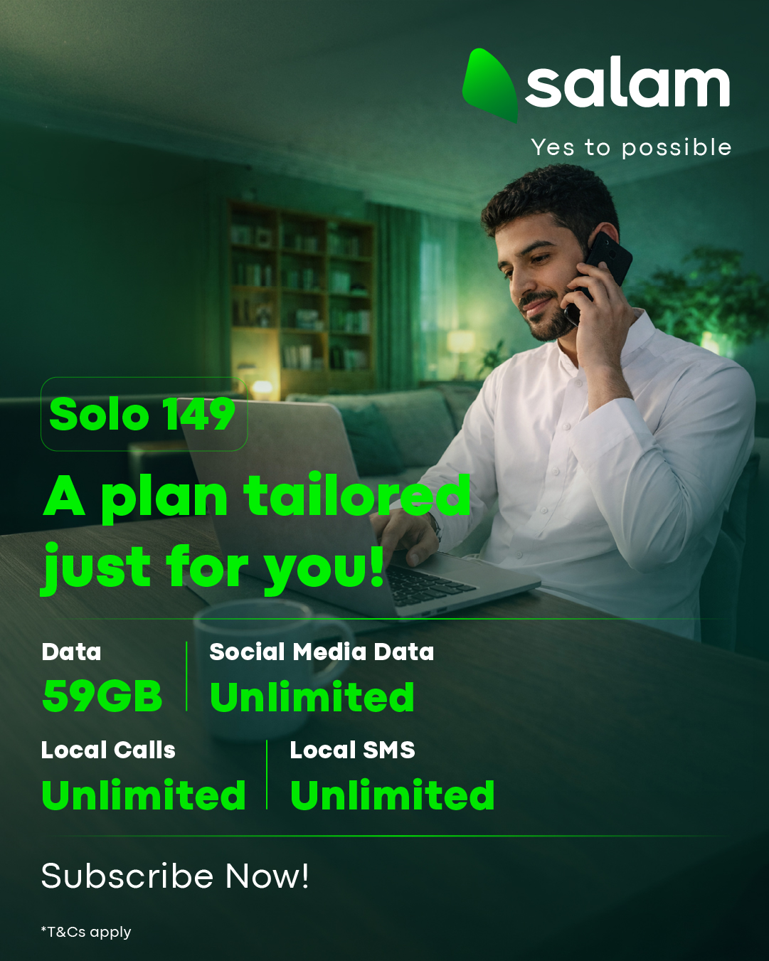 Salam سلام Facebook ad: Unlimited bundle!