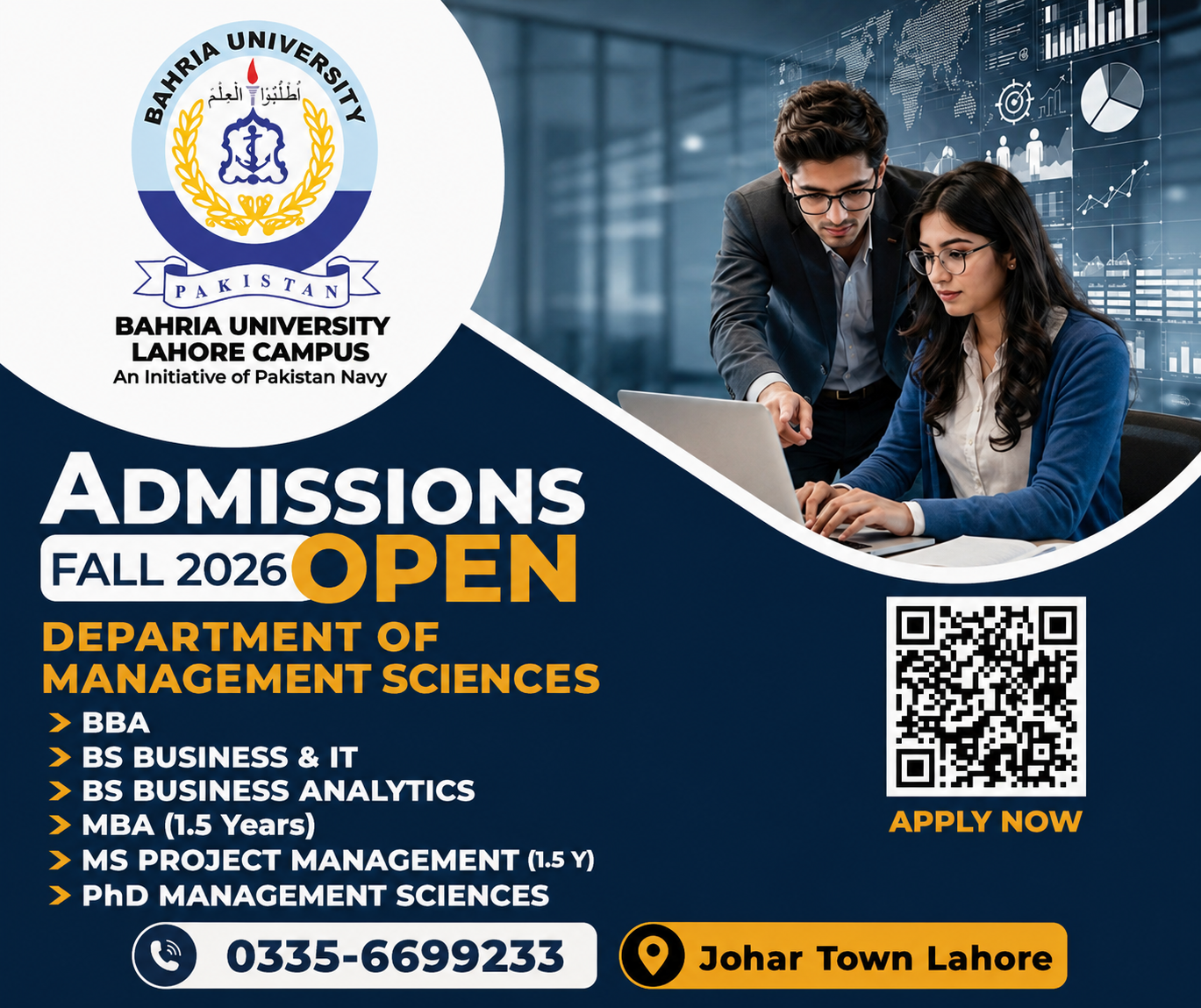 Bahria University Lahore Campus Facebook ad: Your Business Career Starts Here